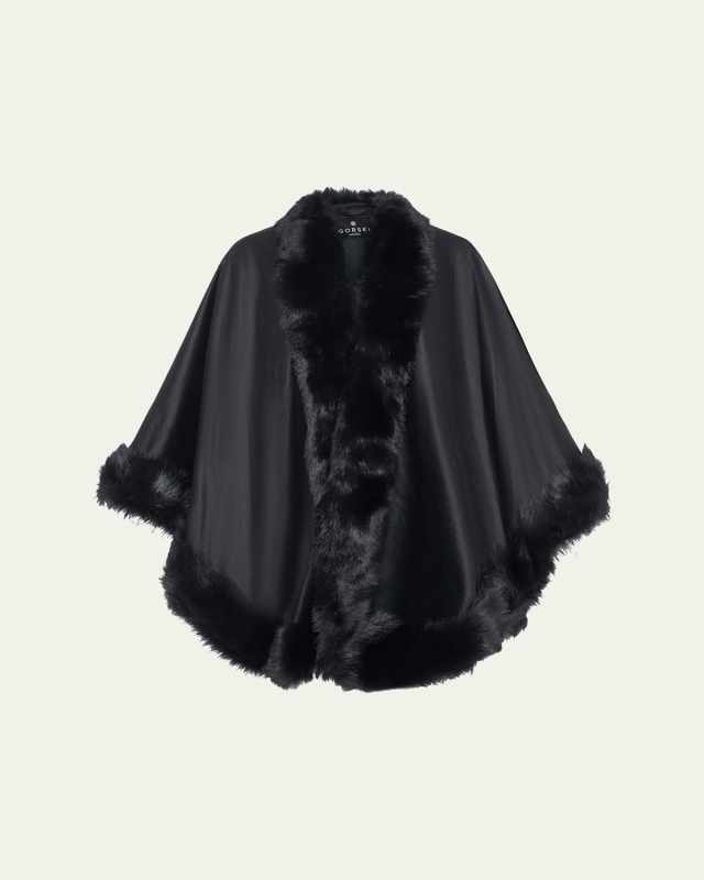 Cashmere Cape with Toscana Shearling Lamb Trim