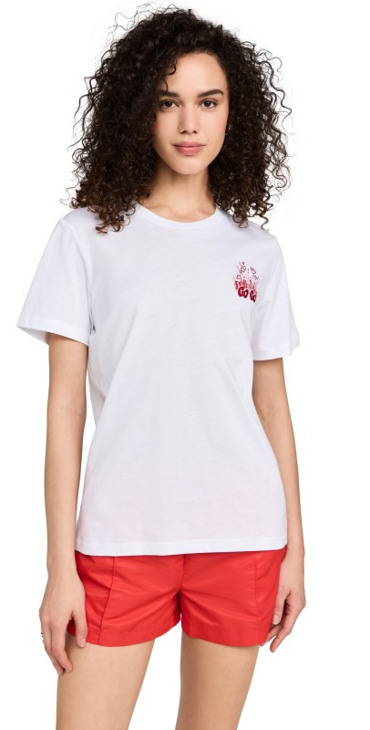GANNI Thin Jersey GoGo Relaxed T-Shirt Bright White