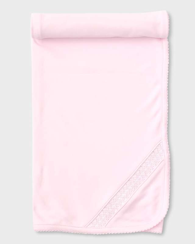 Girl's Hand-Smocked Pima Cotton Baby Blanket