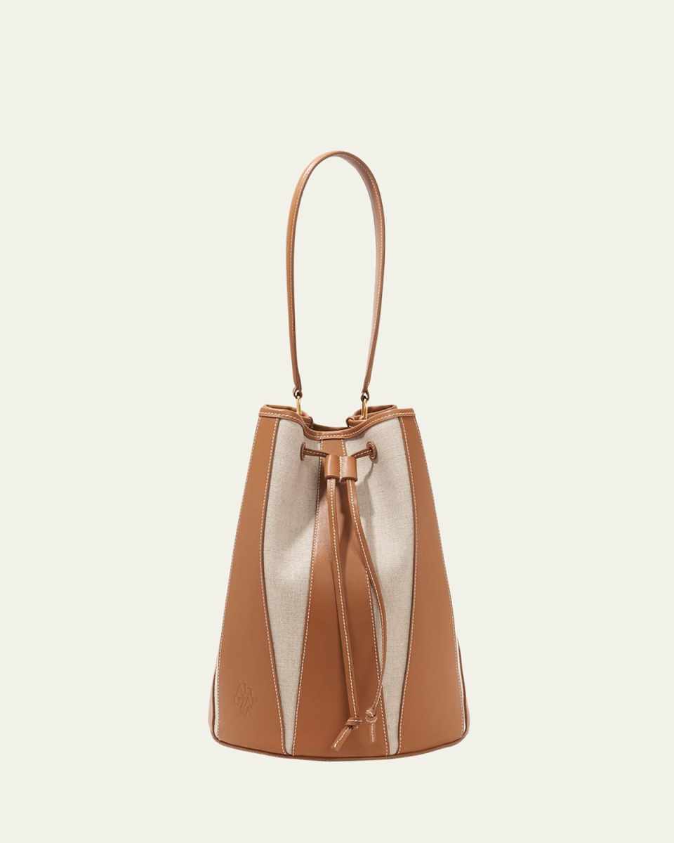 Drum Large Canvas & Leather Bucket Bag