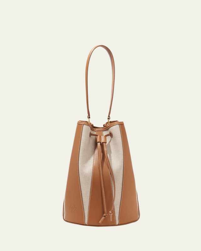 Drum Large Canvas & Leather Bucket Bag
