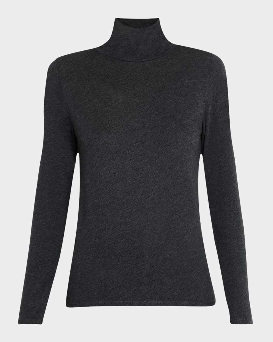 Turtleneck Sheer Knit Top