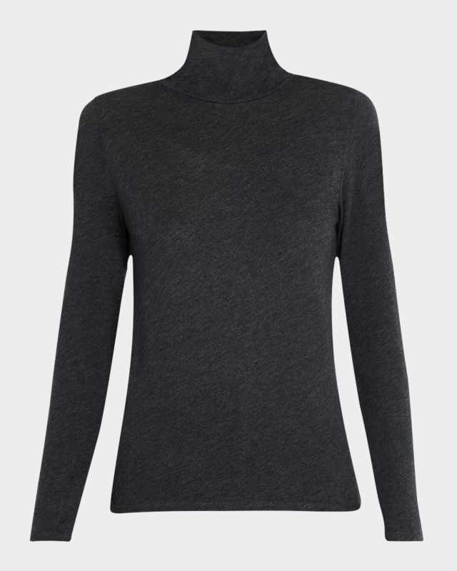 Turtleneck Sheer Knit Top