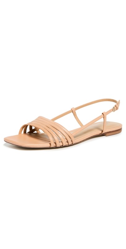 Reformation Millie Lattice Flat Sandals Natural