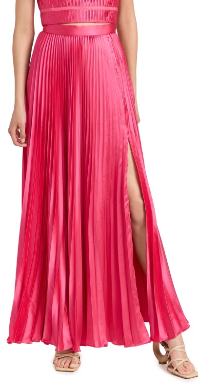 AMUR Sofie Pleated Skirt Dahlia Pink