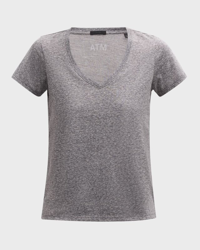Heathered Donegal Jersey V-Neck Schoolboy T-Shirt
