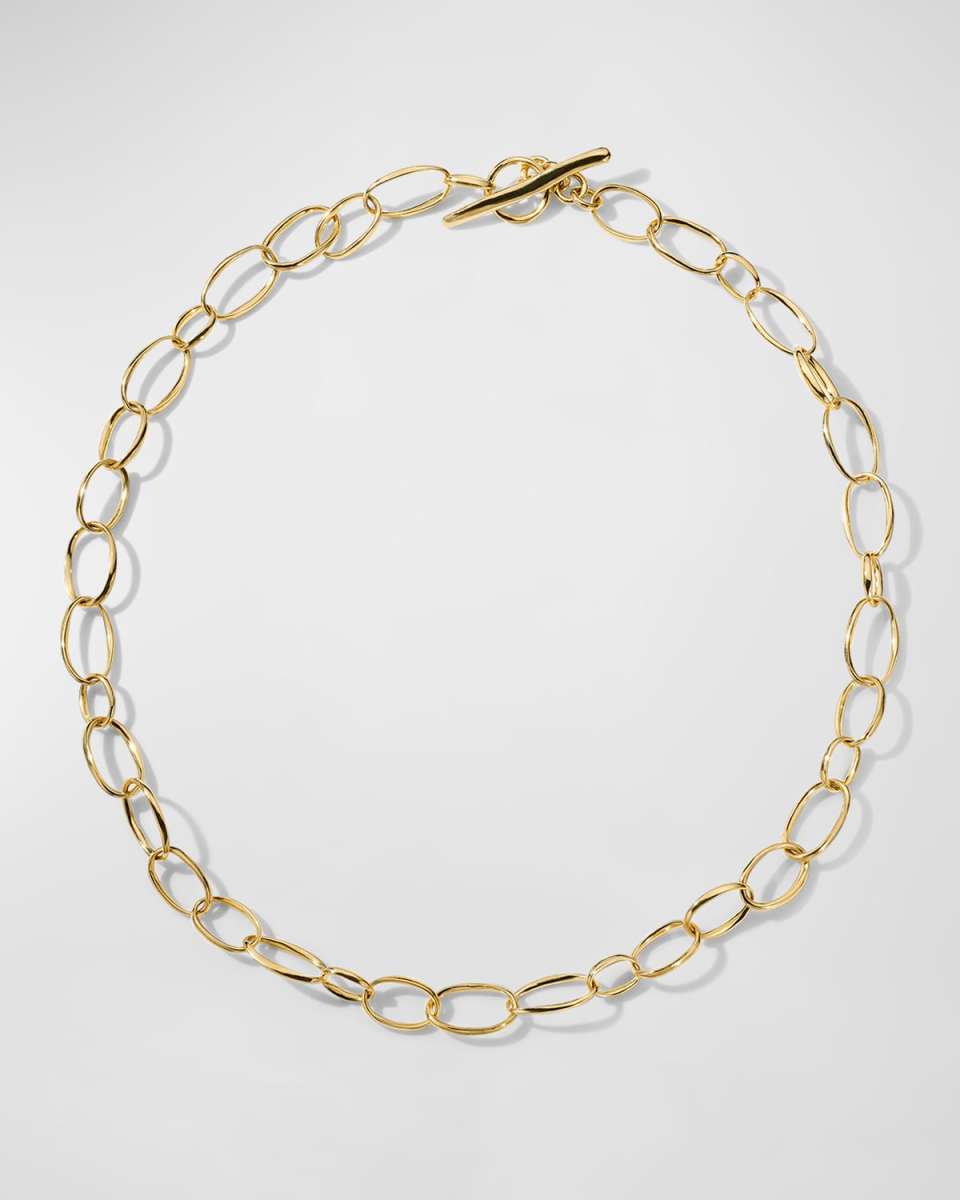 18K Classico Scultura Fine Link Necklace, 18"L