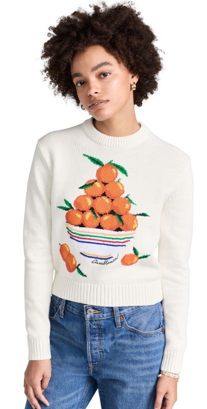 Casablanca Pyramide D'Oranges Intarsia Jumperweater White