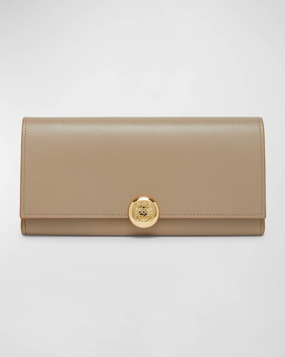 Pebble Leather Continental Wallet