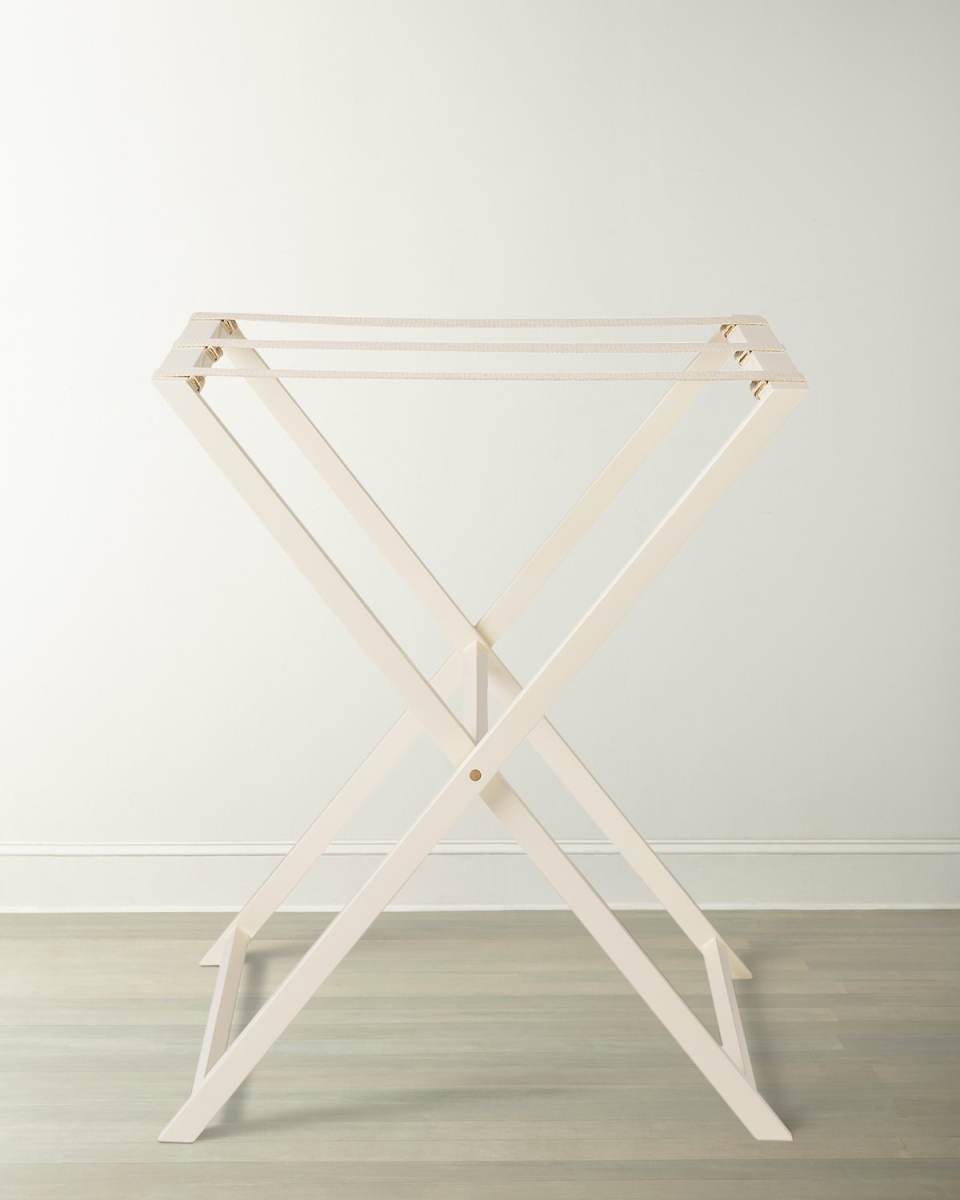 Lacquer Butler Tray Stand, Cream