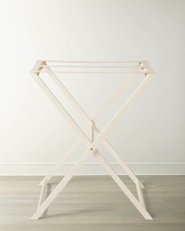 Lacquer Butler Tray Stand, Cream