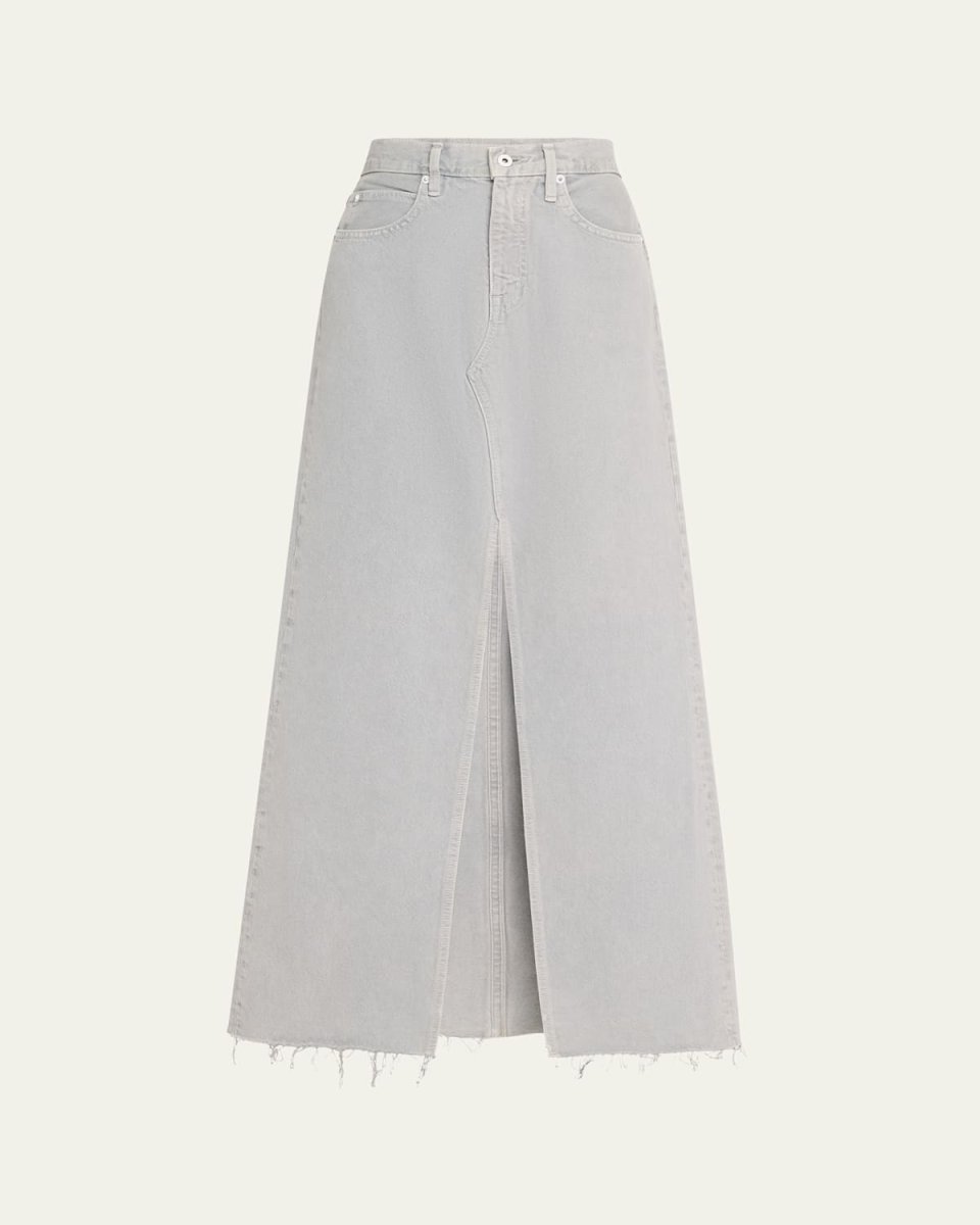 Low-Rise Denim Maxi Skirt