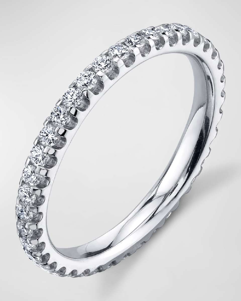 Platinum Eternity Comfort Fit Band with U Prong Set Round Cut Diamonds, 0.50ct