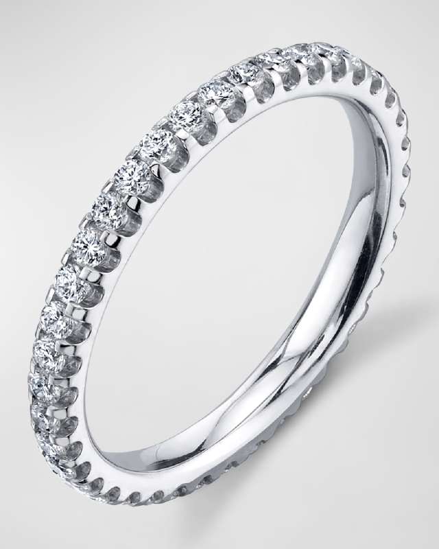 Platinum Eternity Comfort Fit Band with U Prong Set Round Cut Diamonds, 0.50ct