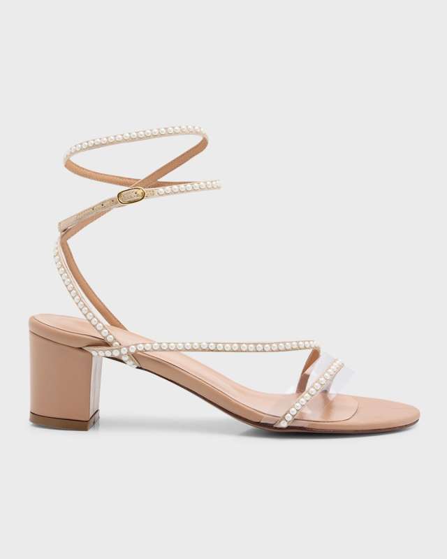 Dassy Pearly Ankle-Strap Sandals