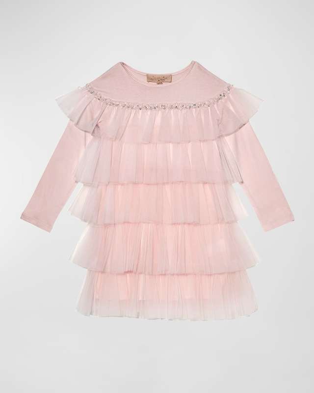 Girl's Prancer Embellished Tulle Dress, Size 3M-24M