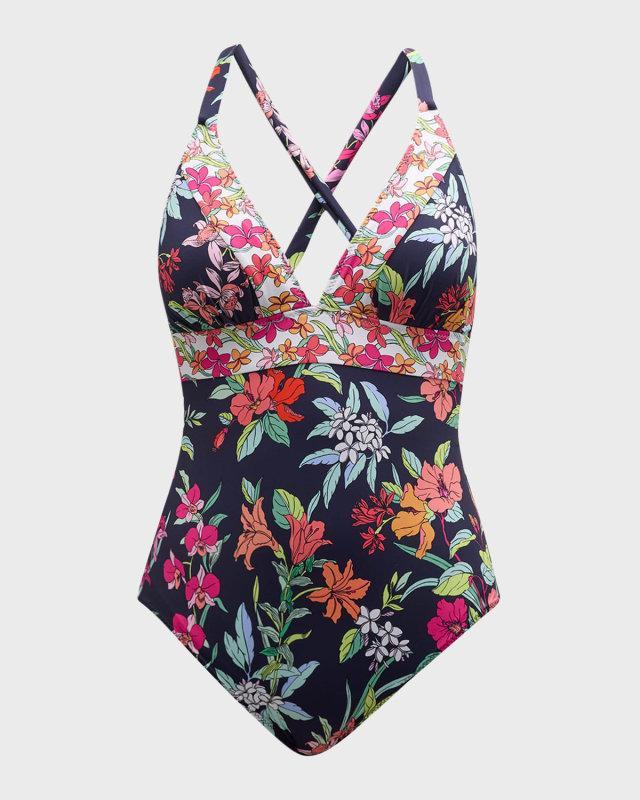 Summer Floral Reversible One-Piece Swimsuit