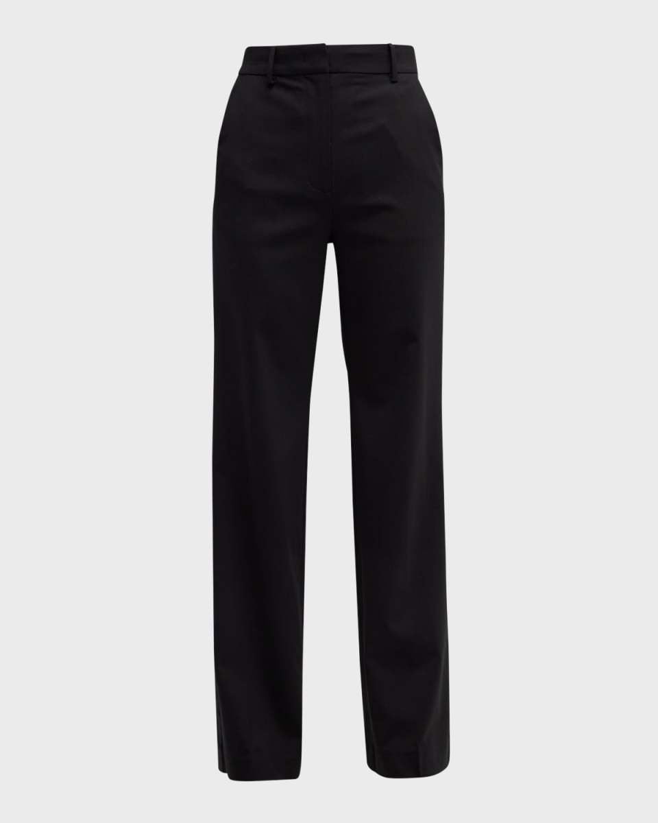 Mid-Rise Straight-Leg Tuxedo Pants