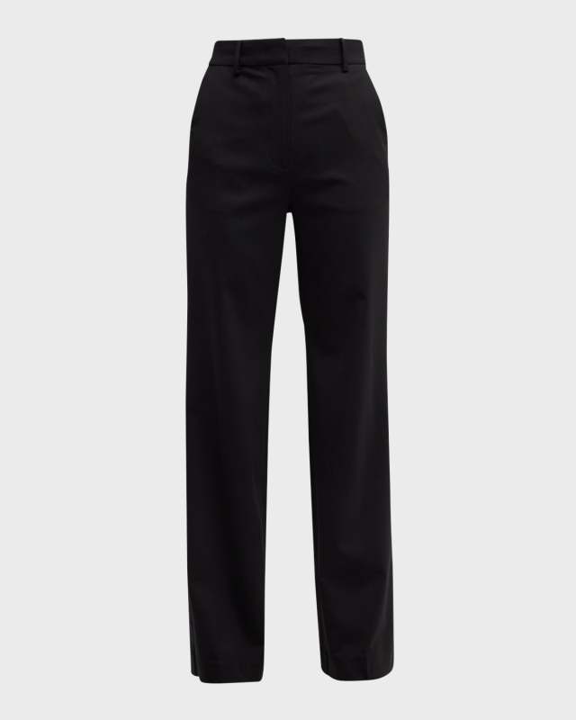 Mid-Rise Straight-Leg Tuxedo Pants