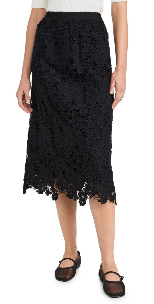 Sea Sabine Embroidery Skirt Black