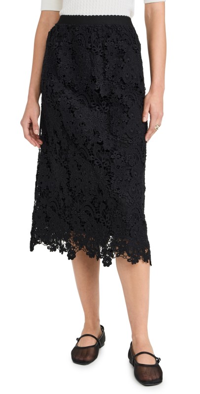Sea Sabine Embroidery Skirt Black