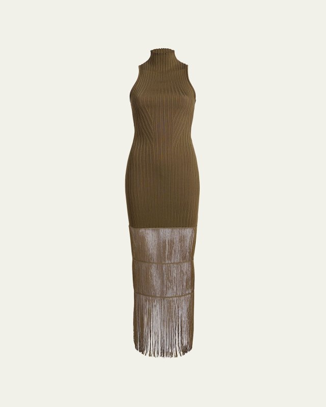 Zare Fringe Maxi Dress