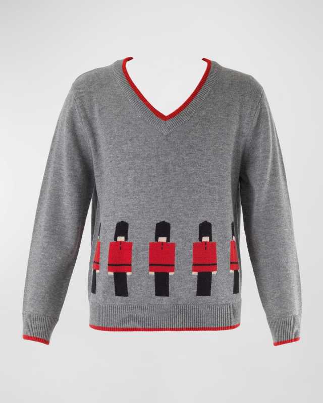Boy's Royal Guards Intarsia Sweater, Size 2-10