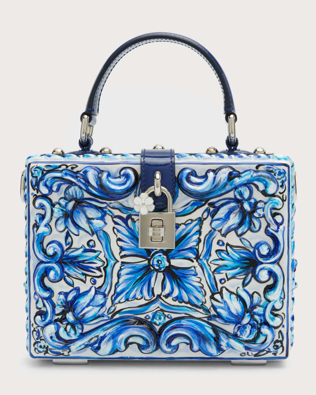 Majolica-Print Top-Handle Bag