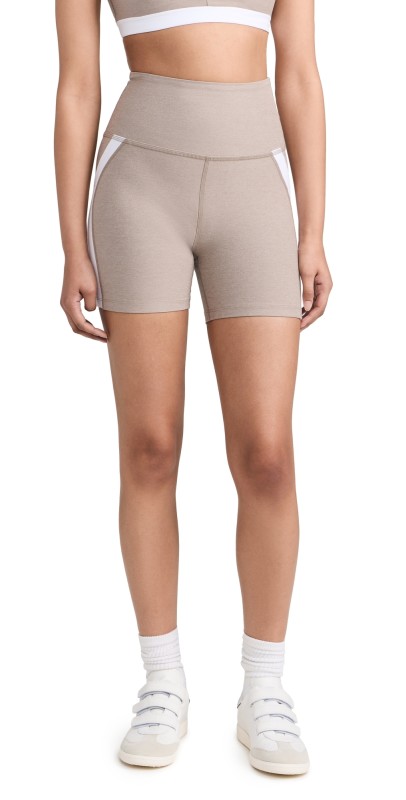 Beyond Yoga Spacedye Top Line Biker Shorts Birch/Cloud White