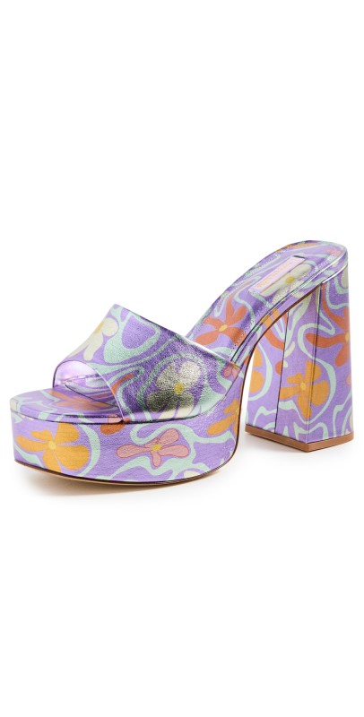 Larroudé Dolly Mules Lilac