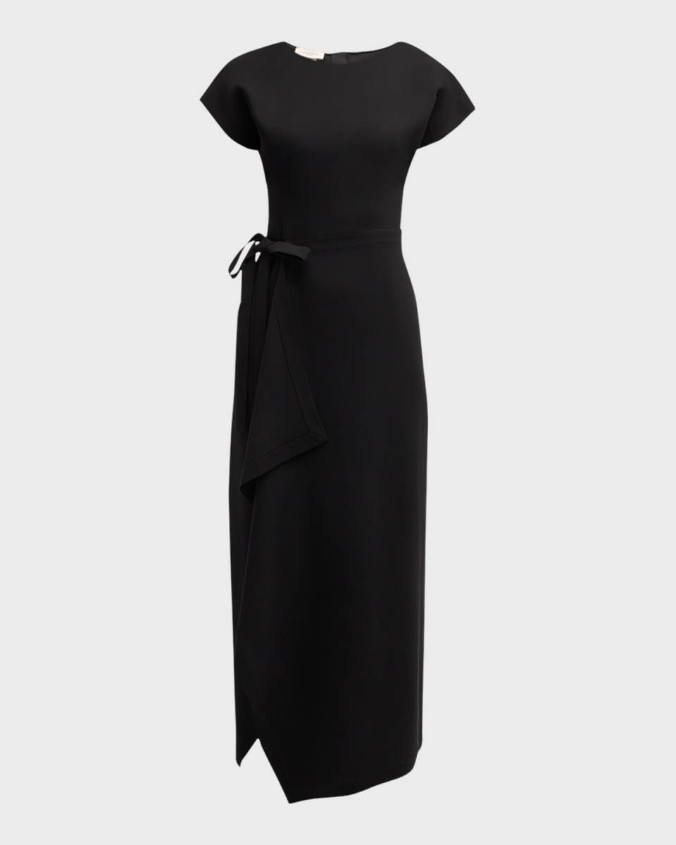 Tie-Waist Finesse Crepe Maxi Dress