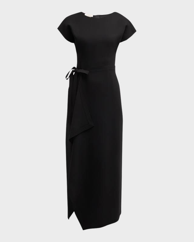 Tie-Waist Finesse Crepe Maxi Dress