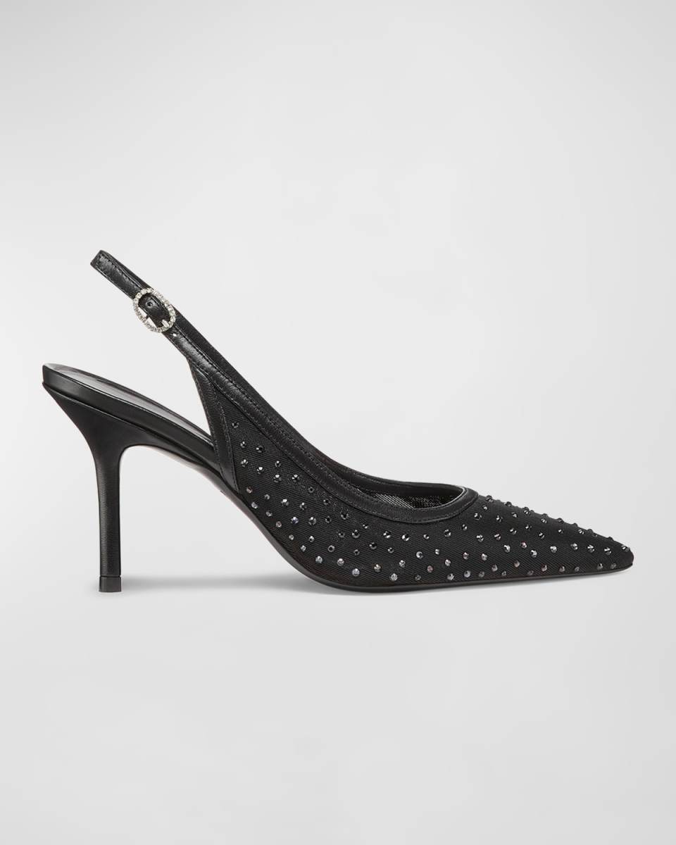 Emilia Crystal Mesh Slingback Pumps
