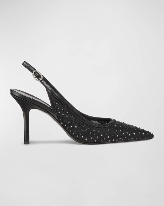 Emilia Crystal Mesh Slingback Pumps
