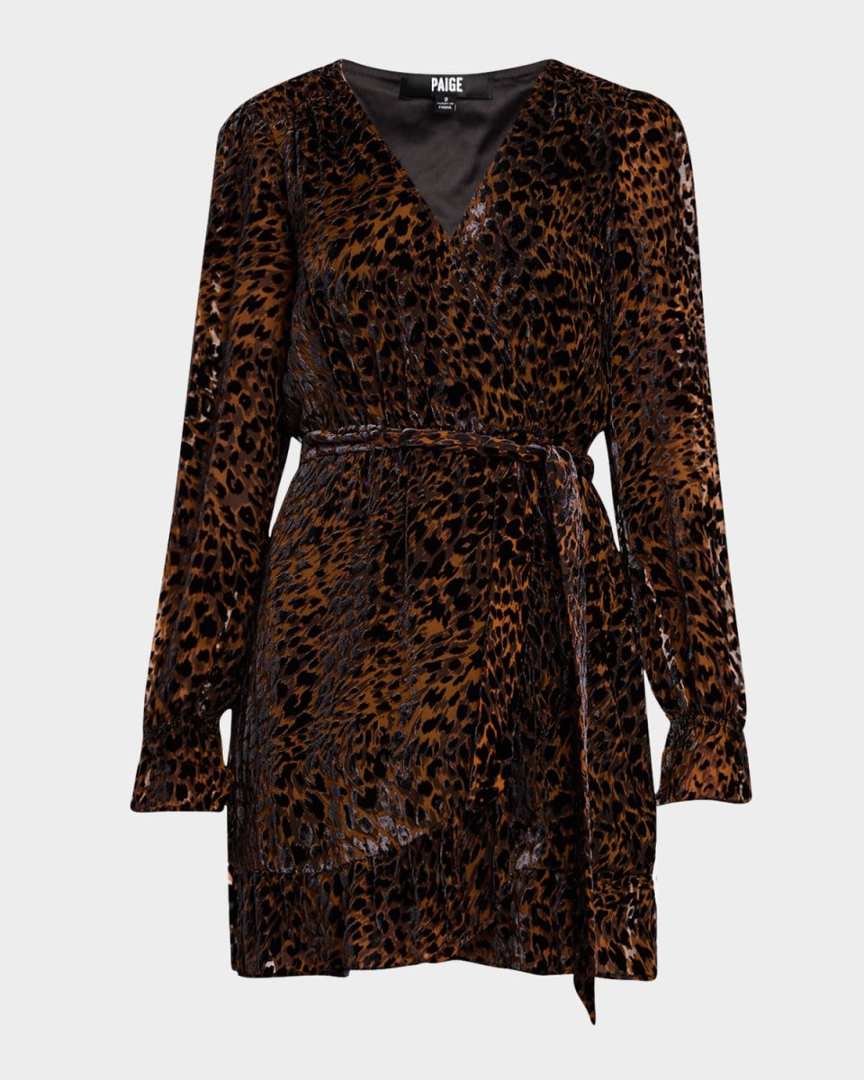 Ysabel Cheetah Velvet Wrap Dress