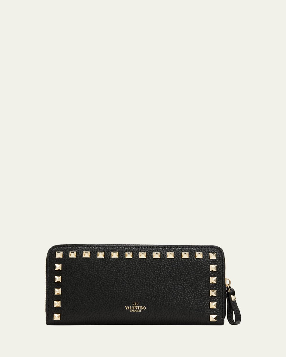 Rockstud Leather Continental Wallet