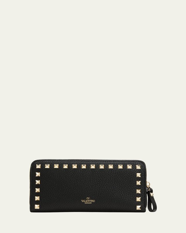 Rockstud Leather Continental Wallet