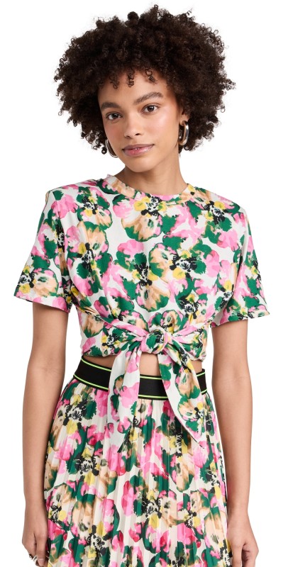 Le Superbe Tied Up Tee Warhol Floral Vibrant