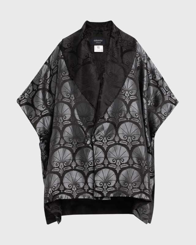 Reversible Sloped Shoulder Shawl Collar Jacket (Long Plus Length)