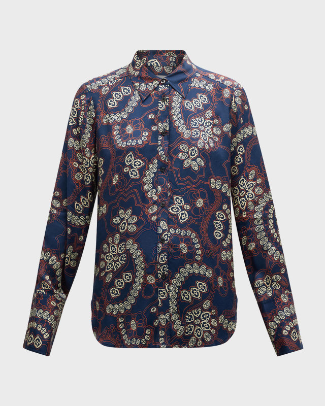 Aiden Abstract-Print Viscose top