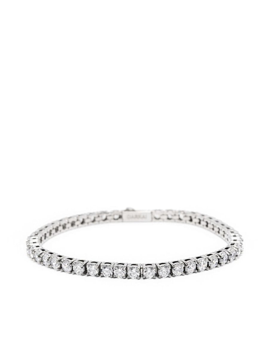Tennis diamond-encrusted bracelet