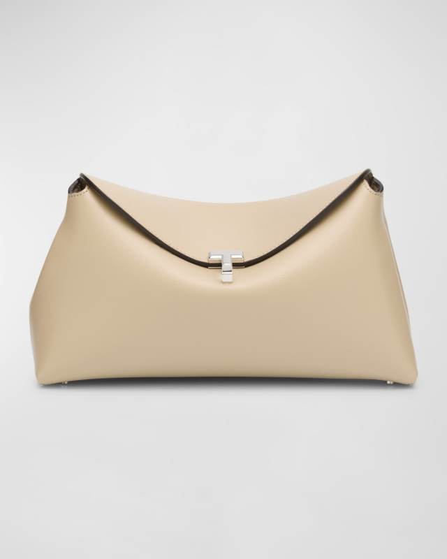 T-Lock Leather Clutch Bag