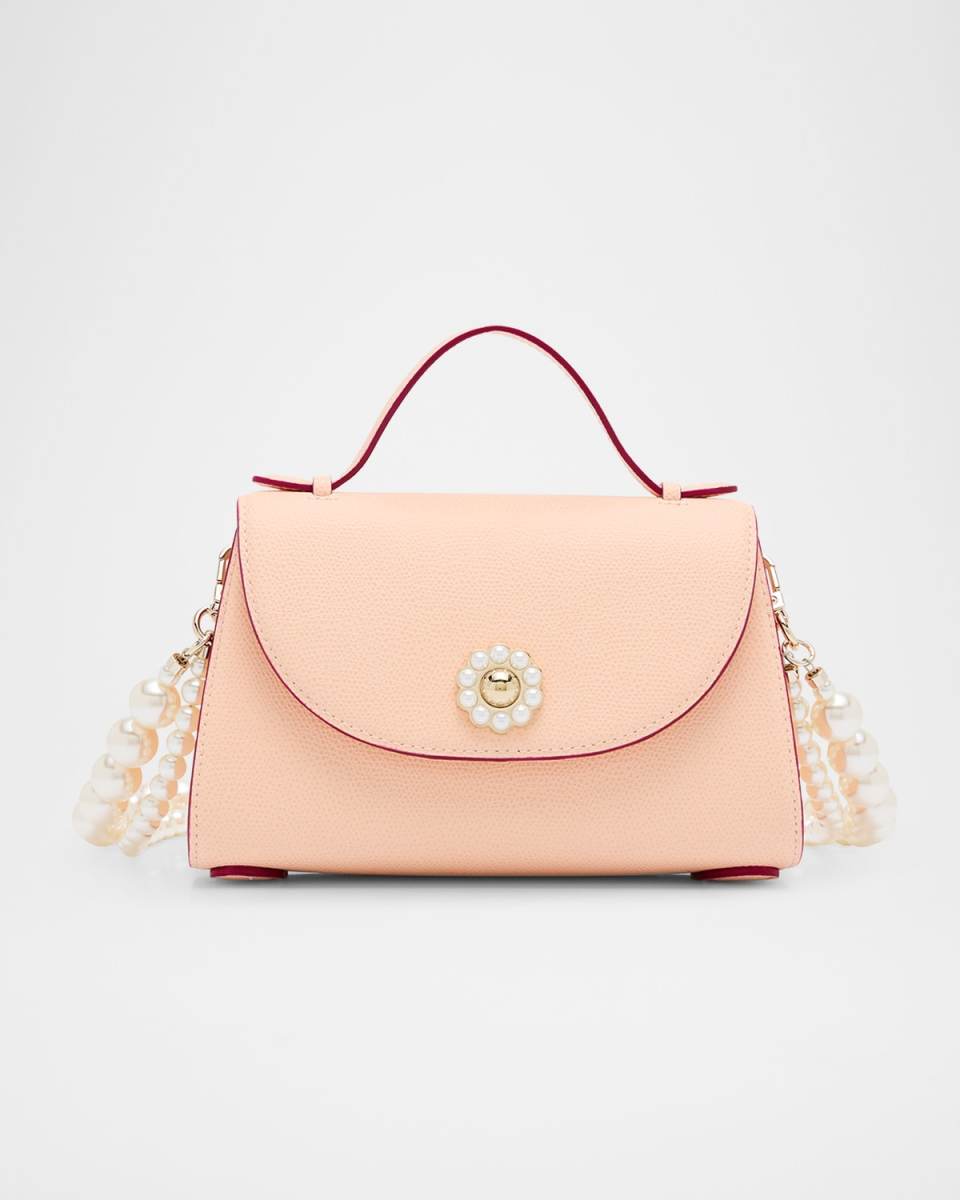 Valentine Pearly Pochette Leather Crossbody Bag