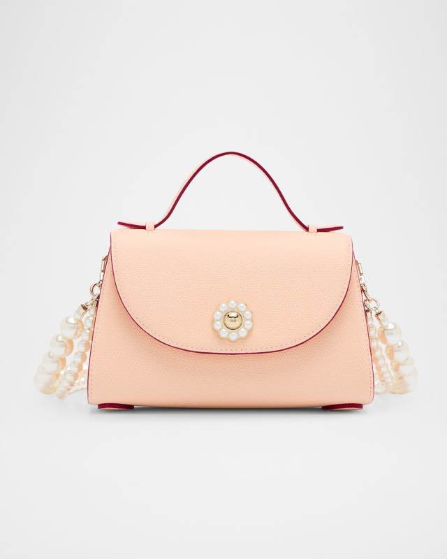 Valentine Pearly Pochette Leather Crossbody Bag