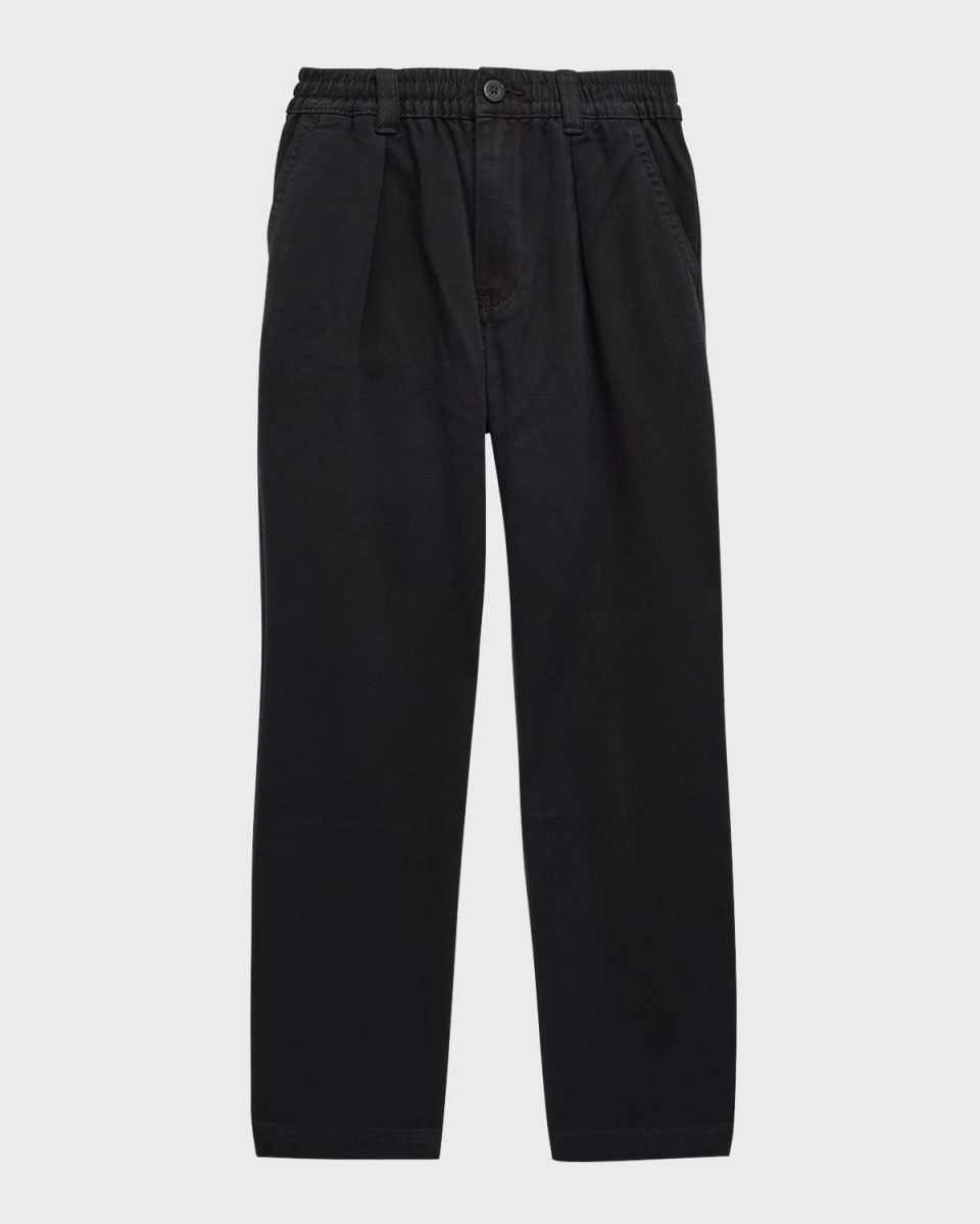 Boy's Twill Pleated Straight Leg Pants, Size 2-7