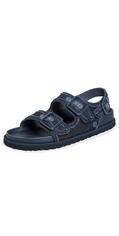 Birkenstock 1774 Milano Stone Washed Denim Sandals Dark Wash Denim