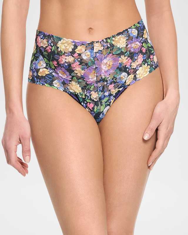 Printed Lace Thong