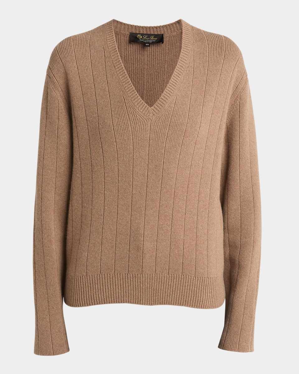 Cervatto V-Neck Baby Cashmere Sweater
