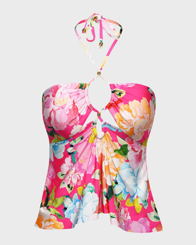 Expressive Garden Tankini Swim Top