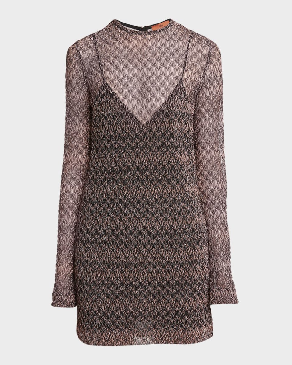 Sheer Knit Short Dress